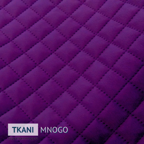 Фото ткани велюра “CSBYH1-43A” (ромб фиолетовый)