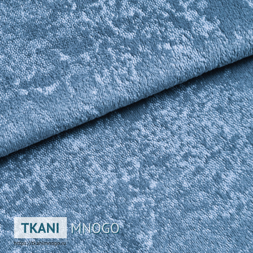 Фото ткани велюра “15” (узор синий)