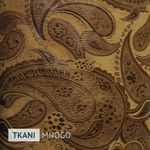 Фото текстиля 676-3 артикул - коричневый огурцы. Производитель Китай. Замша - фактура.